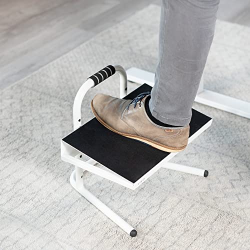 VIVO White Ergonomic Height Adjustable Foot Rest Platform, STAND-FT01W - color: White