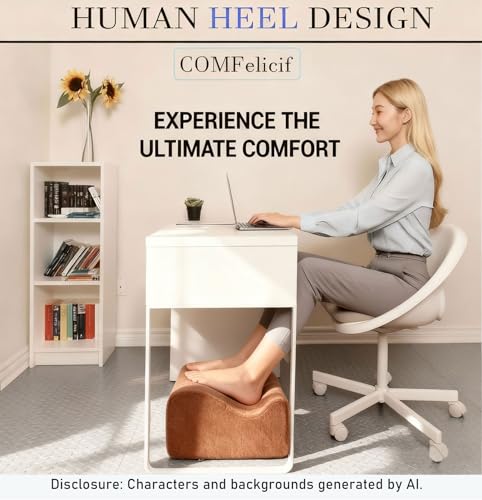 Work Foot Rest Under Desk,Comfort Foot Rest for Couch - color: Brown