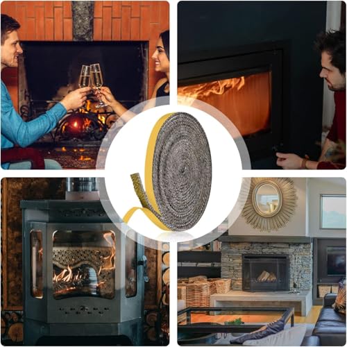 Self Adhesive Heat-Resistant Flat Gasket Tape for Stoves and Fireplaces - color: 5/8" Wide - 79" Length