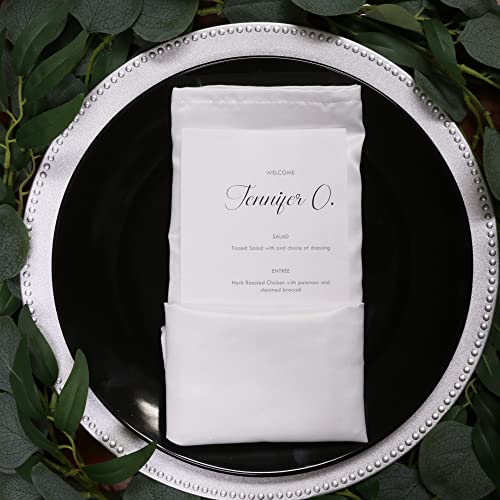 Your Chair Covers - 10 Pack 20 Inch L'Amour Satin Napkins White, Oversized, Double Folded and Hemmed Table Napkins for Restaurant, Bistro, Wedding, Thanksgiving and Christmas - color: White