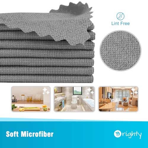 Orighty Microfiber Cleaning Cloth Bulk, 50 Pack Shop Towels 12x12 in, Grey - color: Grey, size: 50 Pack
