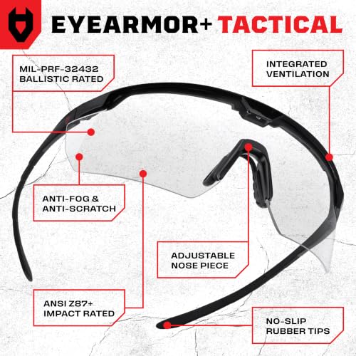 NoCry Tactical Shooting Glasses for Men and Women — Z87+ Ballistic Eyewear