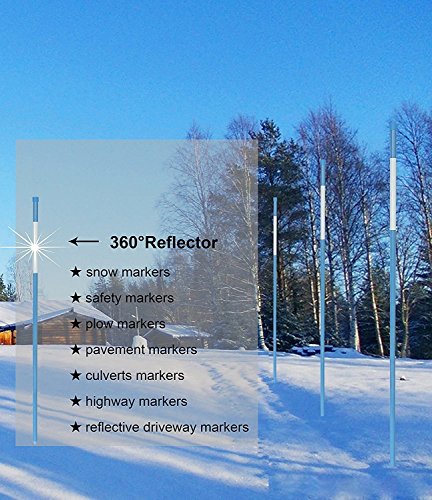FiberMarker 48 Inch Reflective Driveway Markers Solid Driveway Poles for Easy Visibility at Night 5/16 Inch Diameter Blue, 20-Pack (4ft) - color: Blue, size: 5/16"x48"