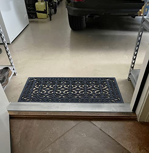 A1HC 3-Piece Rubber Grill Doormat Bundle, 30x60, 24x39, 24x36 Inches - color: Black Paisley, size: 2' x 3'; 2' x 3'3"; 2'6" x 5' (Rectangular)