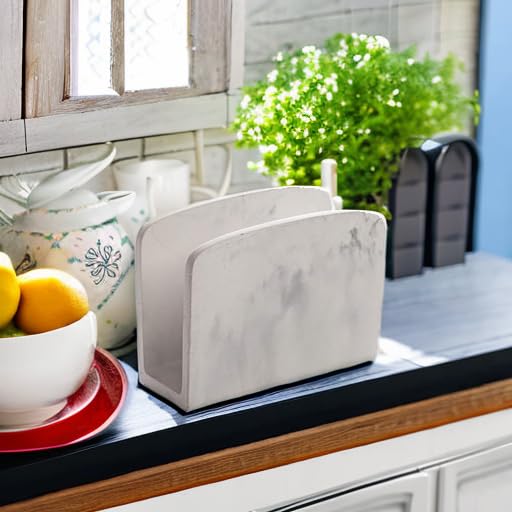 BINO Napkin Holder - Matte Marble Napkin Dispenser for Dinner Table | Black Kitchen Accessory - color: Matte Marble