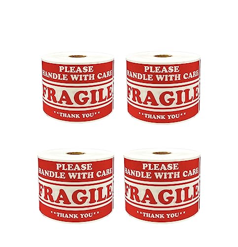 3x5 1" Core Fragile Labels- 500 Labels per roll- Labeling, Coding, Warning, handling Label Please Handle with Care Fragile Thank You Labels (1)