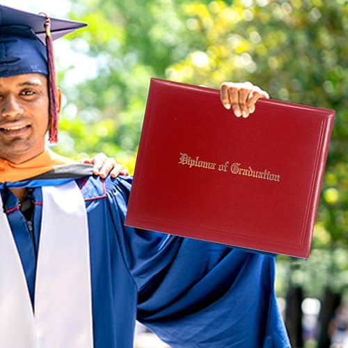 GraduationMall 11"x14" Imprinted Padded Diploma Cover Certificate Holder Red - color: Red+graduation