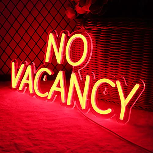 NO VACANCY Neon Signs for Wall Decor Neon Lights for Bedroom Led Business Signs Suitable for Hotels Christmas Birthday Party Unique Gift for Lover, 5V Power Adapter, 16 * 7.3 Inch(Red) - color: NO VACANCY