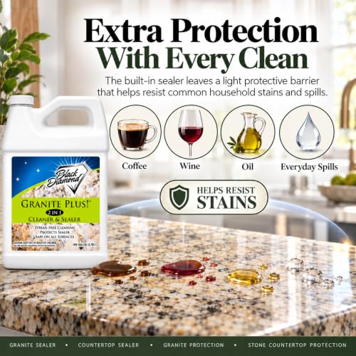 Granite Plus 2-in-1 Cleaner & Sealer for Granite & Quartz Counter, 1 Gallon - size: 128 Fl Oz (Pack of 1)