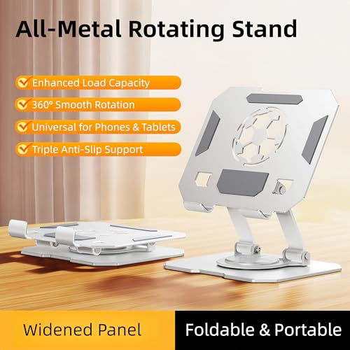 360° Rotatable Metal Tablet Stand(Backboard Soccer Cutout Design), Adjustable Folding Desktop Stand for iPad/iPhone/Switch, Universal Use for Office/Movie/Studying/Drawing/Gaming, Silver - color: World Cup Stand - White