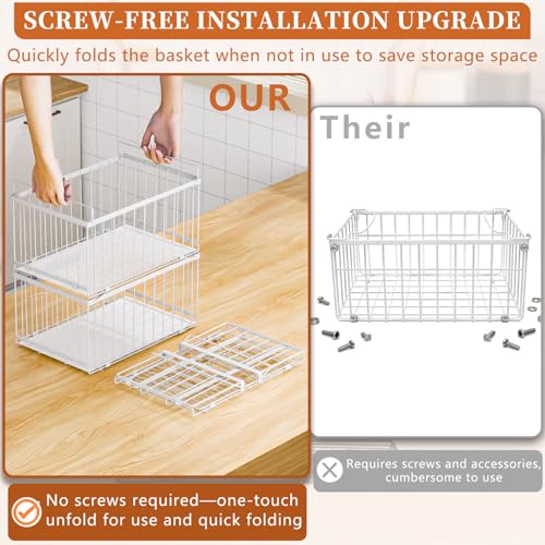 Large Freezer Organizer Bins for 5 to 9 Cu.Ft,Quick Expand/Collapse,4PACK