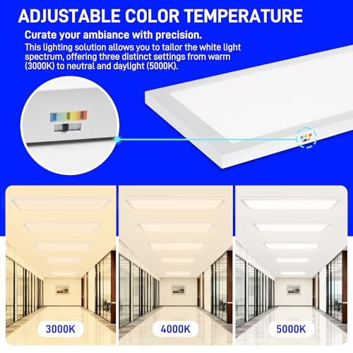 hykolity 1x4 LED Flat Panel Light,4800LM,3CCT 3000K/4000K/5000K - color: White, size: 1x4Ft 4-pack