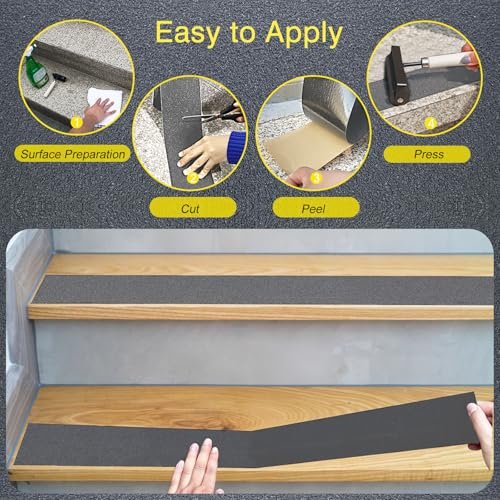 S&X Anti Slip Tape 6in x 60ft Grip Tape for Stairs, Ramps & Decks, Gray - color: Gray, size: 6" X 60'
