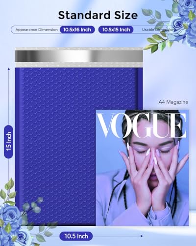 Metronic 500 Pack Bubble Mailers 10.5X16 Inch Self Seal Padded Mailers Blue - color: Blue, size: 10.5X15" 500PC