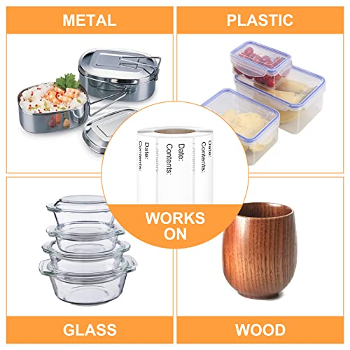 500pcs Food Labels,1 x 3 Inch Freezer Labels Removable for Food Containers, Mason Jar, Water/Oil/Tear Resistant,No Residue Food Storage Labels Perfect for Kitchen - color: Freezerbk