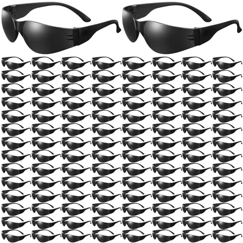 80 PCS Tinted Safety Glasses Bulk Unisex, Anti-Scratch UV Protective - color: Black