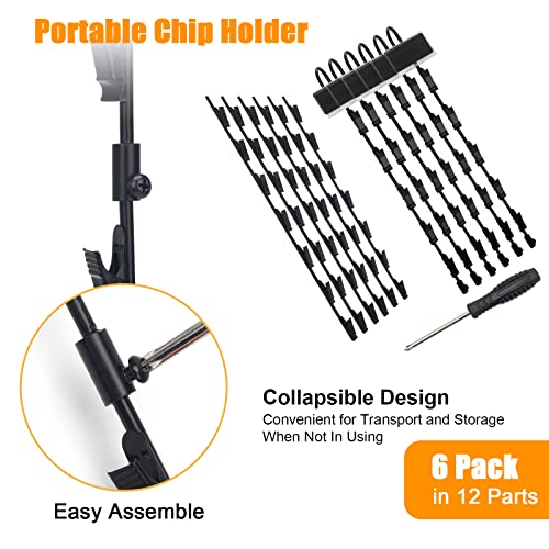 6 Pack Metal Display Merchandising Hanging Strips, 32 inches Retail Metal Strips 72 Clips Rack Display Strips with 6 Head Labels Holder for Clip on Potato Chips Snack1