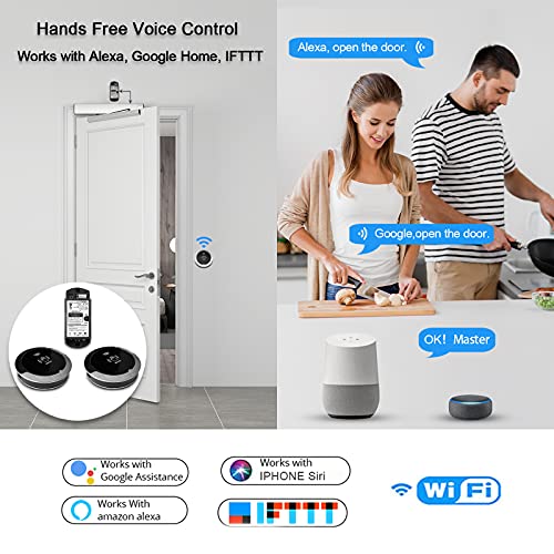 WiFi Smart, Wireless Metal Touchless Round Switch, Wave to Open Buttons for Automatic Doors