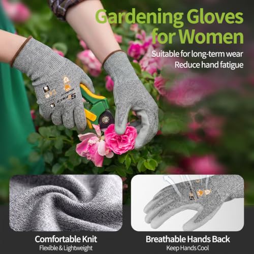 Schwer 12 Pairs ANSI A4 Cut Resistant Gloves, Wear Resistant, CR3011, M - color: Grey A4, size: Medium