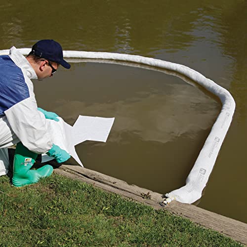 New Pig Oil Boom - Oil-Only Absorbent Boom - 2 Pack - 8" x 20' Boom - Absorbs up to 24 gallons per Boom - BOM409 - size: 8" x 20'