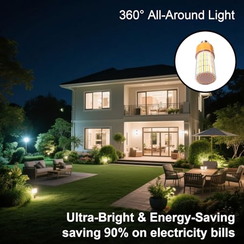 RIUVAO 40W LED Corn Light Bulb, 320W Equivalent 5000LM, 3000K Warm White, Waterproof & 90% Energy Saving, E26/e27 Base Corn Cob Light for Home, Garage, Fan (2-Pack) - color: 3000k Warm White
