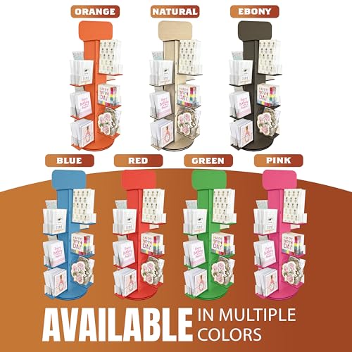 4-Sided Rotating Display Stand - Stationary, Greeting Cards, Stickers, Postcards, Coasters, Napkins - Heavy-Duty, Smooth Rotation, Easy to Assemble, Craft Shows, Trade Shows, Farmers Markets (Pink) - color: Pink