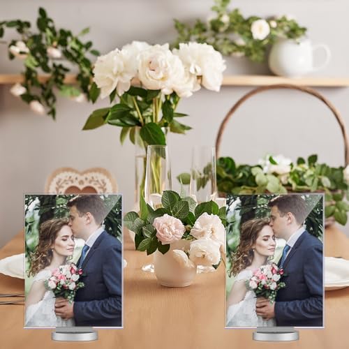 RattanView 6 Pcs Acrylic Rotating Sign Holder 8.5 x 12 x 2.5 Inches - size: 8.5 x 12 x 2.5 Inches