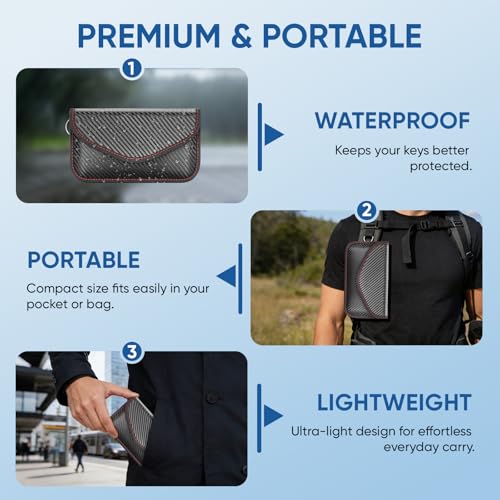 TICONN 2PK Faraday Bag for Car Key Fob, Anti-Theft NFC RFID Blocking Pouch - color: Black, size: Large