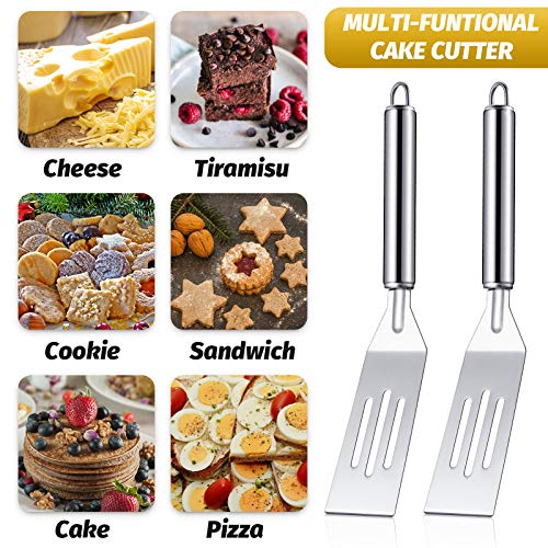 Patelai 5 Pcs Mini Spatula Set for Desserts Brownies, Slotted, Steel - color: Steel, size: Slotted