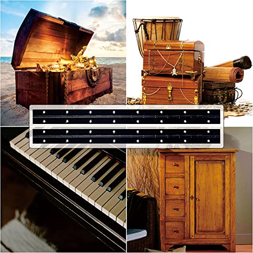 2PCS 14 inch Black Piano Hinges for Cabinet, Heavy Duty Continuous & Sliver Stainless Steel 304 Long Door Hinges for DIY Wood Craft Box - size: 14"(Black,2PCS )