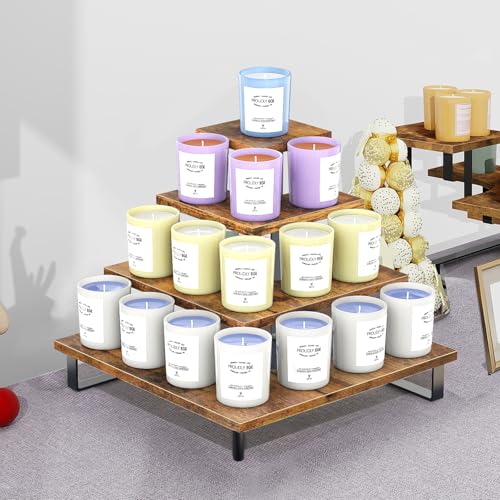 ELITEROO Wood Tiered Display Stand, 4 Tier Display Stands for Vendor Events - size: Square Corner