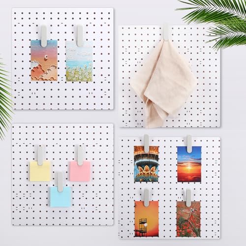 CroBlissful Pegboard Clips Peg Board Metal Accessories Hook, White, 10 Pcs - color: White