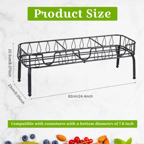 Blulu 3 Compartment Metal Drink Dispenser Stand, Black 2 Gallons Stand Only - color: Black, size: 3 Compartments, 2 Gallons