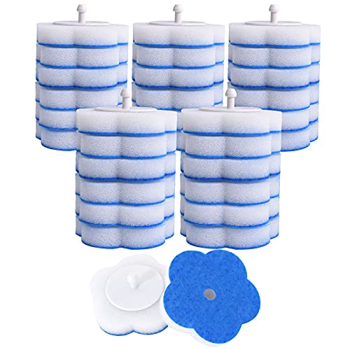 Topo Bear Toilet Bowl Wand Refills 32 Pcs Disposable Toilet Brush Cleaning Sponges Heads Not Compatible with Other Wand - size: 32 Refills