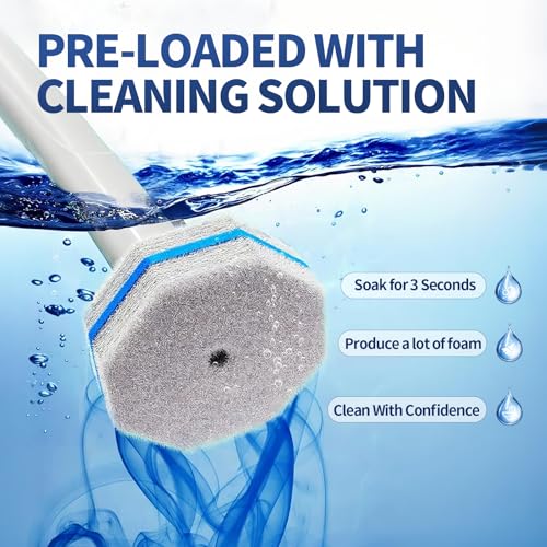 Toilet Bowl Cleaner Wand Refills Compatible with CLOROX, 20 Count Disposable Toilet Brush Refills, Replacement Heads for Toilet Cleaning System, Blue - style: 20 refflls(Without handle)