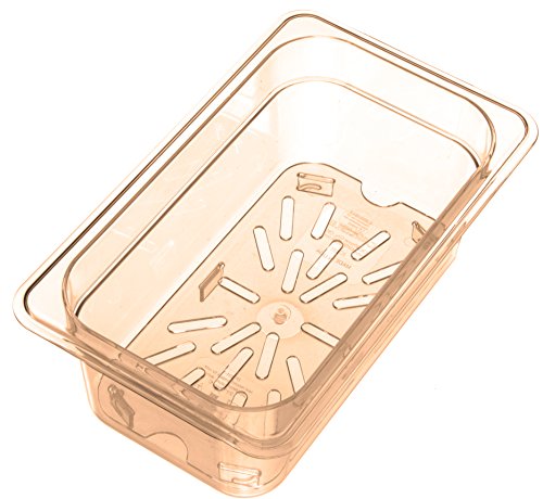 Carlisle FoodService Products StorPlus Drain Shelf, Drip Tray for 1/4 Size Food Pans, 10.25" x 6.38", 1 Count, Amber