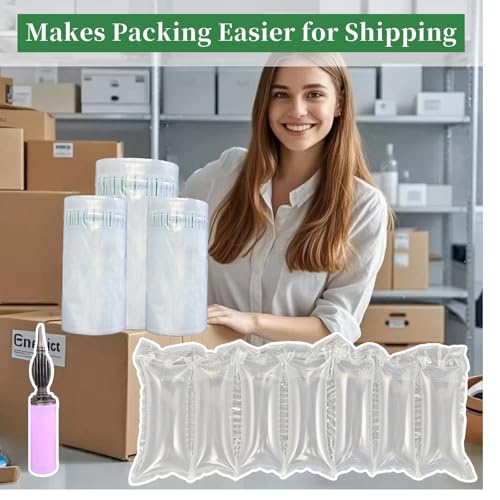 500 Count Inflatable Air Pillows for Shipping with Pump 4.7" x 7.8", Box Filler Purse Stuffer to Keep Shape Space-saving Packing Material Packaging Air Bags Alternative to Packing Peanuts - size: 4.7"*7.8" (500 count)