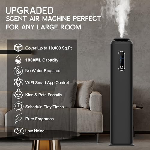 Hotel Scent Diffuser Cover 10000 Sq.Ft, Scent Air Machine for Home & Office - color: Black