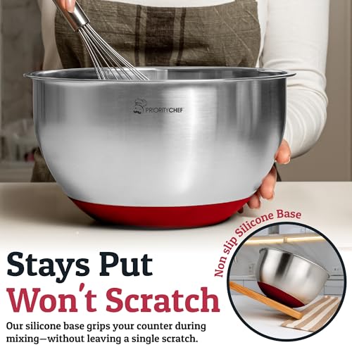 28pc Stainless Steel Mixing Bowls with Lids Set, 1.5-5 Qt, Red - color: Utensils - Red
