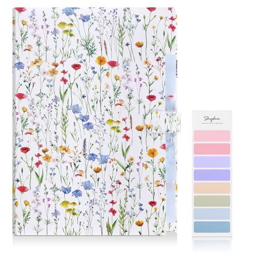 SKYDUE Accordion File Organizer, Floral Expanding File Folders with 5 Pockets, Cute Document Organizer for Paper Bills Receipt Storage, School Office & Hospital Supplies Letter/A4 Size Fresh White - color: White Blue