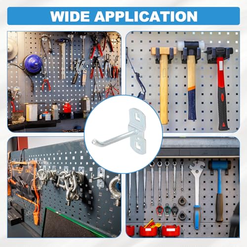 uxcell 10pcs Square Pegboard Hooks 3" Supermarket Shelf Rack Hook Metal - size: 3 Inch