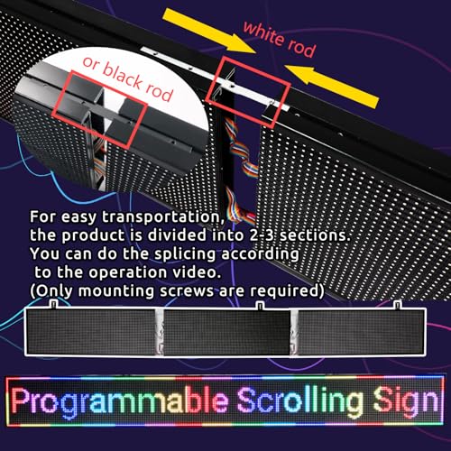 77"X20" P10 Outdoor LED Sign Programmable Scrolling LED Signs for Business - size: P10 77*20 INCH