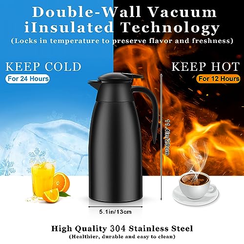 Norme 2 Pcs Thermal Coffee Carafe Creamer, Black, 68 oz - color: Black, size: 68 oz