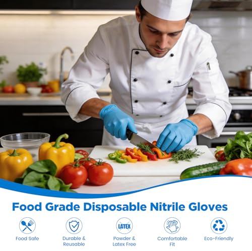 Food Grade Nitrile Gloves X-Large, 1000Pcs, 5 Mil - color: Blue(1000 Pcs), size: X-Large