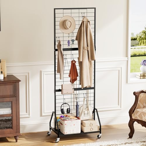ELYKEN Foldable Grid Wall Panels, 5.7 x 2 FT Movable Gridwall Display Rack - color: Black, size: 2'w-1 pack