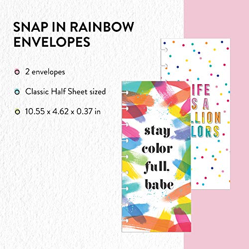 Rainbow Classic Snap In Planner Envelopes