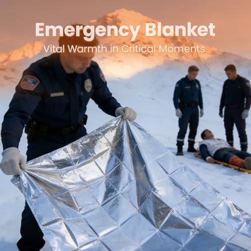 Emergency Thermal Blankets 4 Pack 82"52", Silver, Mylar Space Blanket