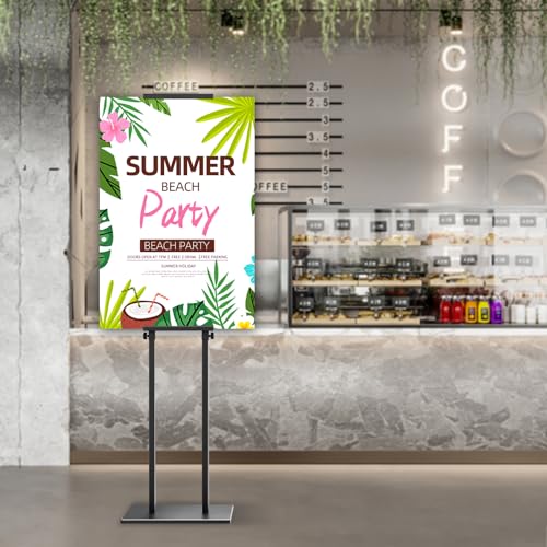 EKSPRINT Heavy Duty Poster Stand with Non-Slip Mat Base, Poster Board Display Stand,Double-Sided, Stable Floor Standing Pedestal Sign Stand Adjustable Height Up to 72.8inches for Board & Foam,Black