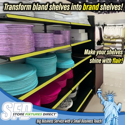 Decorative Gondola Shelving Vinyl Insert for Ticket Channel 130 FT. x 1.25 in. - Yellow - color: Yellow, size: 1 Roll