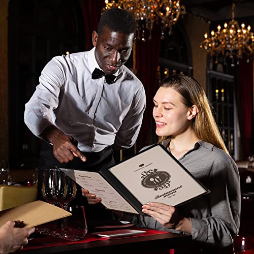 2PCS Menu Covers 8.5" x 11" Restaurant Menu Holder 4 Page 8 View Transparent Menu Sleeve,Fits A4 Size Paper for Restaurant Menu Home Project Office Daily Paper Chores and etc - size: 2 pack 4 page / 8 view - 8.5" x 11"